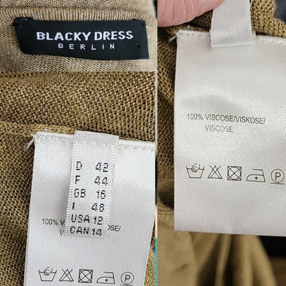 Blacky Dress Berlin Gold Knit Long Cardigan w/ Metallic Chainlink - Picture 4 of 4